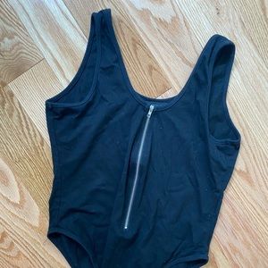 Black Zipper Bodysuit